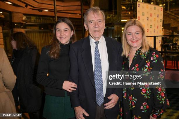 Anna von Waldenfels, Georg von Waldenfels and Marianne von Waldenfels attend the book presentation of "Aus der Zeit gefallen?" at Café Luitpold on...