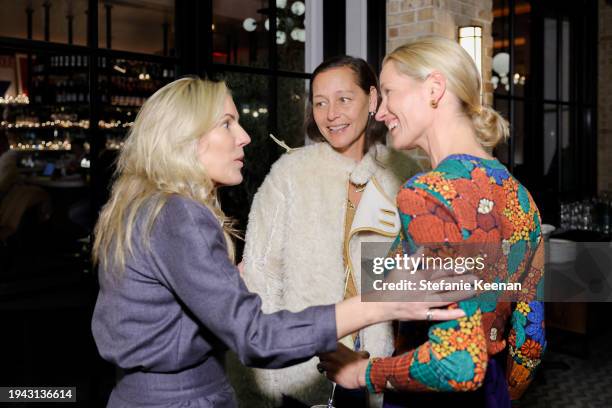 Cayli Cavaco Reck, Marlien Rentmeester and Jessica Van Der Steen attend MACRENE Actives Dinner Hosted by Marissa Hermer and Allison Wise at The...