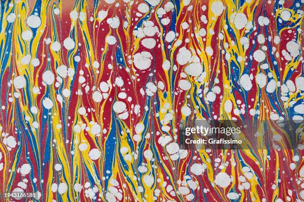 beautiful vintage paper marbling from 1863 - marble paper stock illustrations