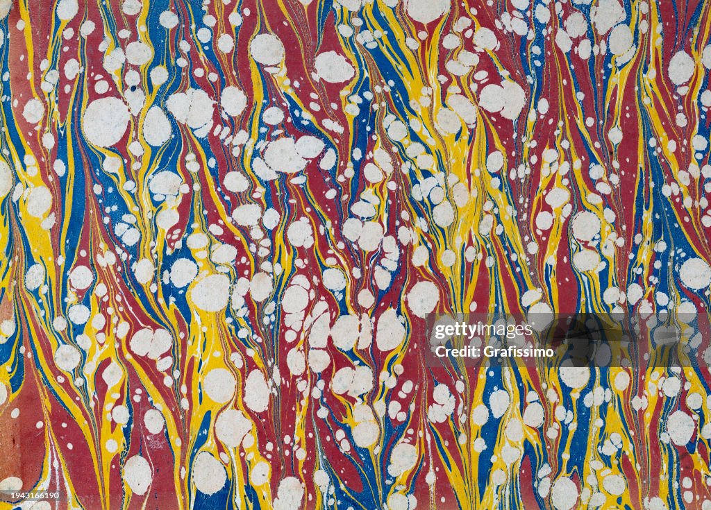 Schöne Vintage-Papiermarmorierung aus dem Jahr 1863