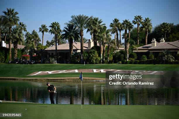 Min Woo Lee of Australia putts on the 18th green during the first round of The American Express at Nicklaus Tournament Course on January 18, 2024 in...