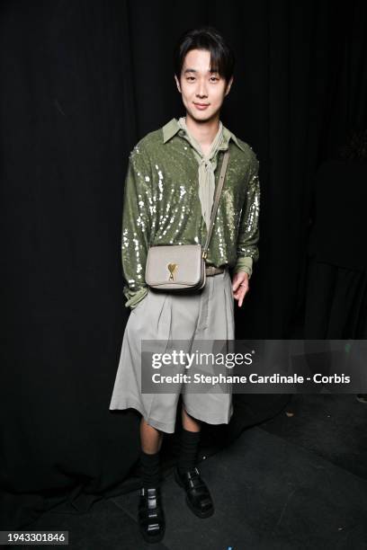 Choi Woo-shik attends the AMI - Alexandre Mattiussi Menswear Fall/Winter 2024-2025 show as part of Paris Fashion Week on January 18, 2024 in Paris,...