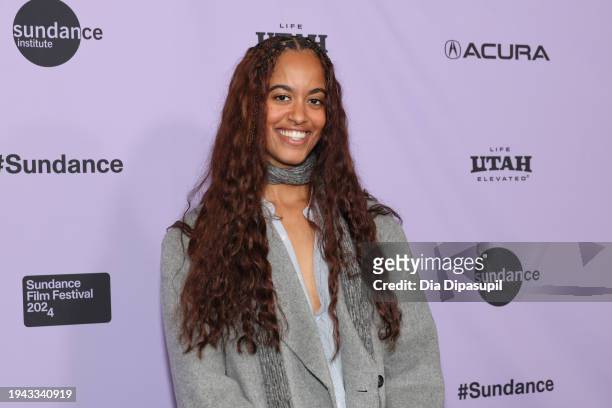Malia Ann Obama attends the "The Heart" Premiere at the Short Film Program 1 during the 2024 Sundance Film Festival at Prospector Square Theatre on...