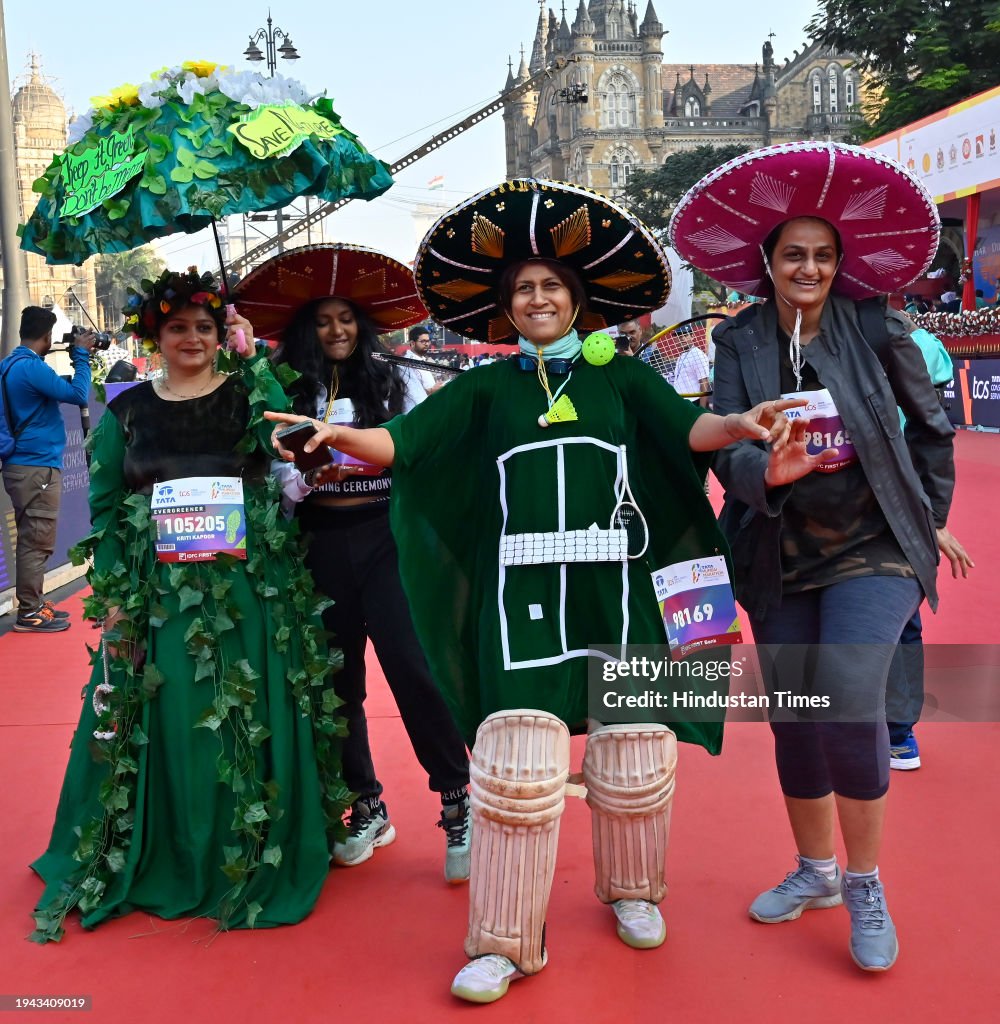 during TATA Mumbai Marathon 2025 at CSMT, on January 21, 2025 in