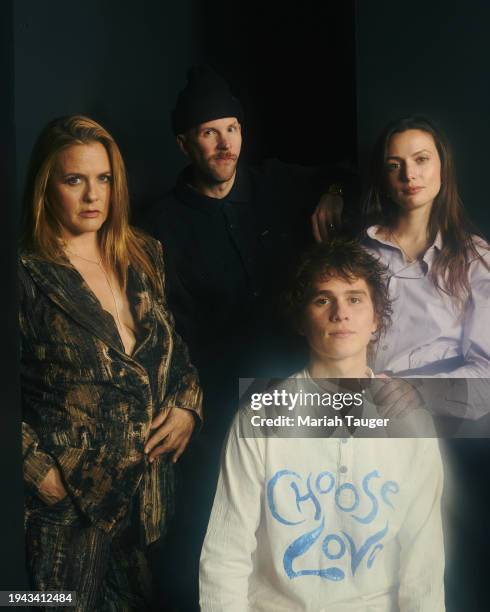 Alicia Silverstone, Walt Klink, Stefan Haars, Gaite Johnson of 'Krazy House' are photographed for Los Angeles Times on January 20, 2024 at the LA...