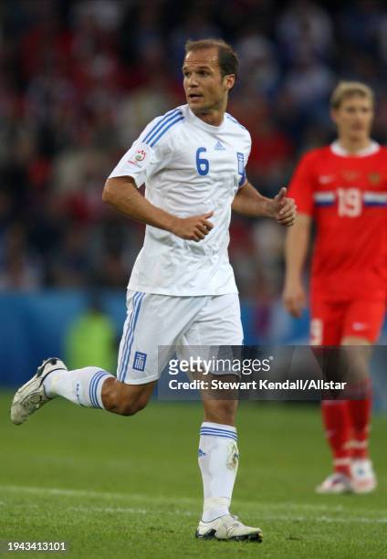 June 14: Angelos Basinas of Greece running during the UEFA Euro 2008 Group D match between Greece and Russia at Em Stadion on June 14, 2008 in...