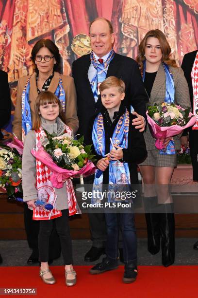 Princess Stephanie of Monaco, Princess Gabriella of Monaco, Prince Albert II of Monaco, Prince Jacques of Monaco and Camille Gottlieb attend the 46th...