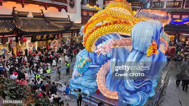 Tourists visit the Lantern Festival of the Chinese New Year of the Dragon at Yu Garden in Shanghai, China, Jan 21, 2024.