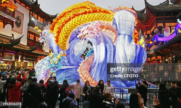 Tourists visit the Lantern Festival of the Chinese New Year of the Dragon at Yu Garden in Shanghai, China, Jan 21, 2024.