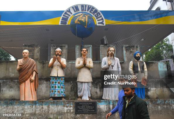 People are passing by an installation of ''Unity of Diversity'' in ...