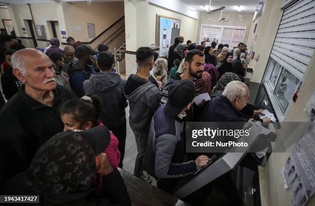 Employee is providing a Polio vaccine in a clinic in Deir al-Balah, central Gaza Strip, on January 21 amid ongoing battles between Israel and the...