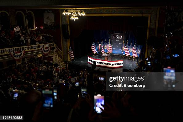 Trump Rochester Nh Former US President Donald Trump during a campaign event at Rochester ...