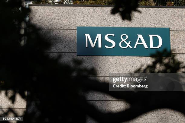 Signage for MS&AD Insurance Group outside the Mitsui Sumitomo Insurance Co. Head office in Tokyo, Japan, on Friday, Jan. 19, 2024. Insurance claims...