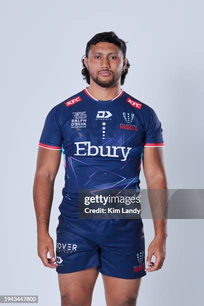 Rob Leota during a Melbourne Rebels 2024 Super Rugby Headshots Session on January 17, 2024 in Melbourne, Australia.