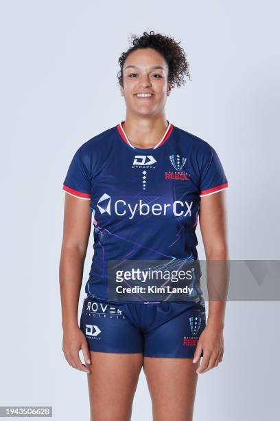 Laetitia Bobo during a Melbourne Rebels Women's 2024 Super Rugby Headshots Session on January 17, 2024 in Melbourne, Australia.
