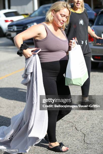 Hilary Duff is seen on January 18, 2024 in Los Angeles, California.