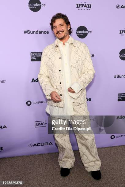 Pedro Pascal attends the "Freaky Tales" Premiere during the 2024 Sundance Film Festival at Eccles Center Theatre on January 18, 2024 in Park City,...