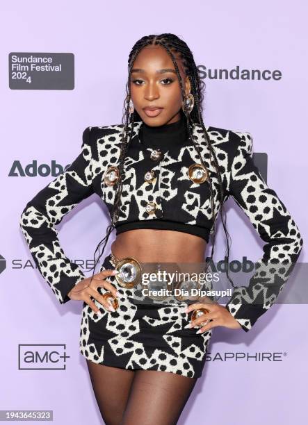 Normani Kordei Hamilton attends the "Freaky Tales" Premiere during the 2024 Sundance Film Festival at Eccles Center Theatre on January 18, 2024 in...