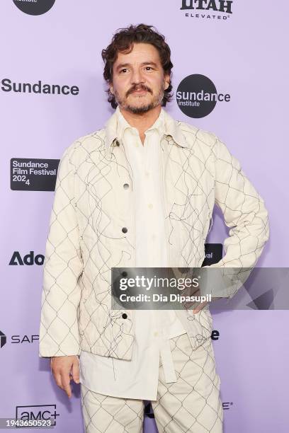 Pedro Pascal attends the "Freaky Tales" Premiere during the 2024 Sundance Film Festival at Eccles Center Theatre on January 18, 2024 in Park City,...