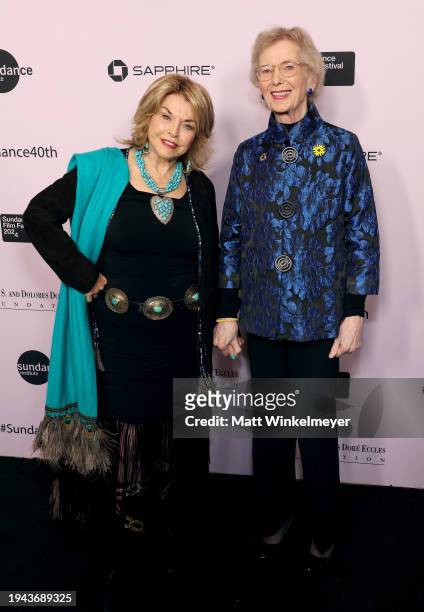 Pat Mitchell and Mary Robinson attend the 2024 Sundance Film Festival Opening Night Gala: Celebrating 40 Years at DeJoria Center on January 18, 2024...