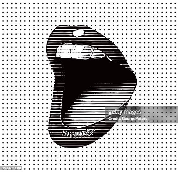 ilustraciones, imágenes clip art, dibujos animados e iconos de stock de boca femenina riendo y sonriendo - boca abierta