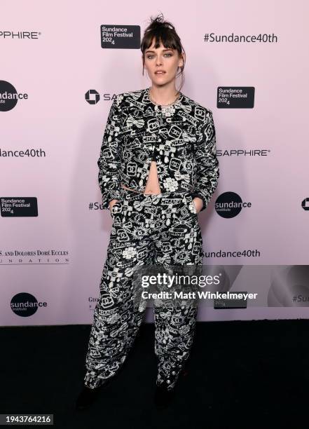 Kristen Stewart attends the 2024 Sundance Film Festival Opening Night Gala: Celebrating 40 Years at DeJoria Center on January 18, 2024 in Park City,...