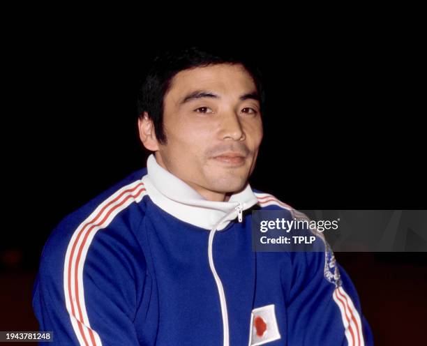 Japanese artistic gymnast Mitsuo Tsukahara poses for a portrait during practice for the three-day World Cup Gymnastics event at Wembley Pool in...