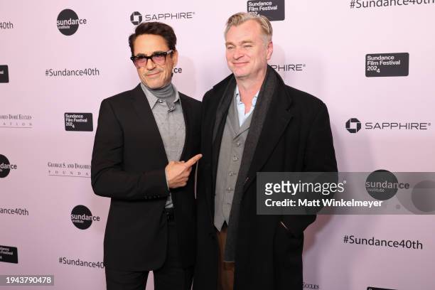 Robert Downey Jr. And Christopher Nolan attend the 2024 Sundance Film Festival Opening Night Gala: Celebrating 40 Years at DeJoria Center on January...