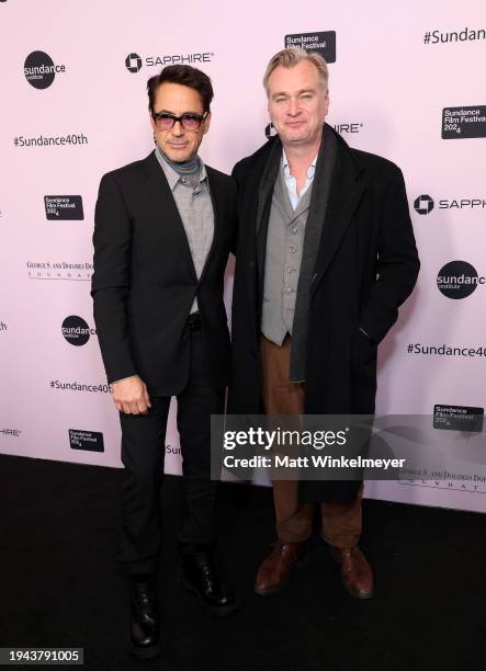 Robert Downey Jr. And Christopher Nolan attend the 2024 Sundance Film Festival Opening Night Gala: Celebrating 40 Years at DeJoria Center on January...