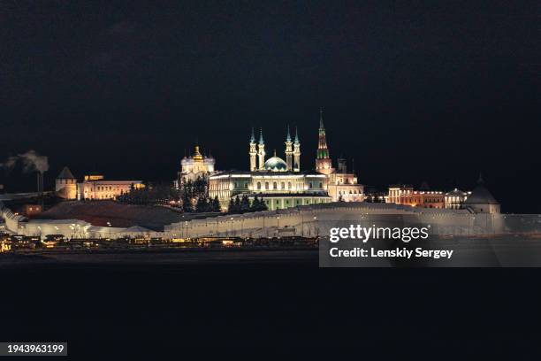 night city kazan kremlin for travel - kazan stock pictures, royalty-free photos & images