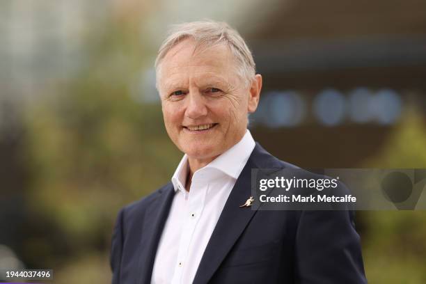 New Wallabies Head Coach Joe Schmidt poses during a Rugby Australia media opportunity at Allianz Stadium on January 19, 2024 in Sydney, Australia.