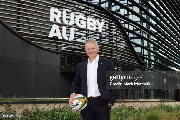 New Wallabies Head Coach Joe Schmidt poses during a Rugby Australia media opportunity at Allianz Stadium on January 19, 2024 in Sydney, Australia.