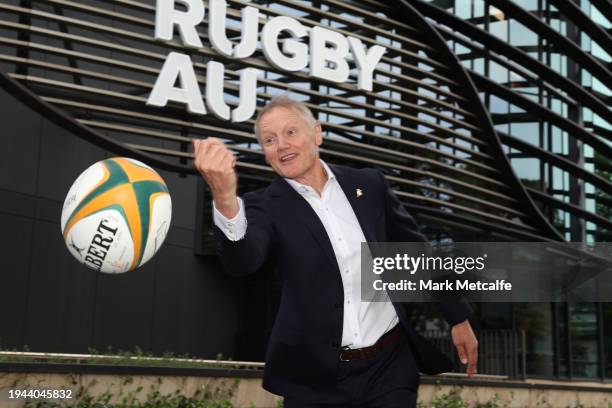 New Wallabies Head Coach Joe Schmidt poses during a Rugby Australia media opportunity at Allianz Stadium on January 19, 2024 in Sydney, Australia.