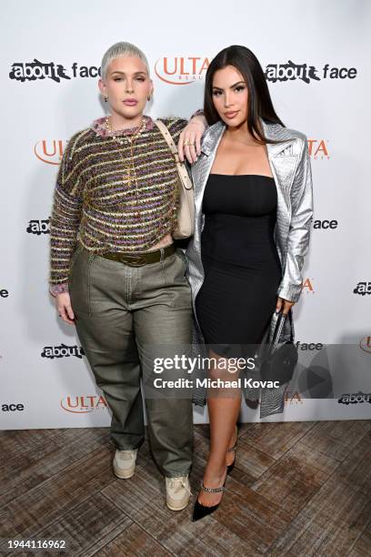 Dani Carbonari and Nazanin Kavari attend the about - face Performer Launch Dinner at ADKT LA on January 18, 2024 in Los Angeles, California.