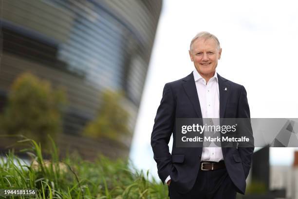 New Wallabies Head Coach Joe Schmidt poses during a Rugby Australia media opportunity at Allianz Stadium on January 19, 2024 in Sydney, Australia.