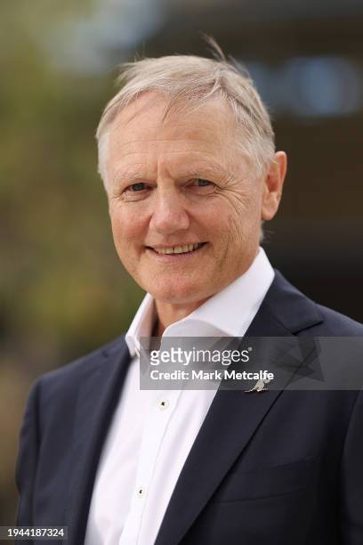 New Wallabies Head Coach Joe Schmidt poses during a Rugby Australia media opportunity at Allianz Stadium on January 19, 2024 in Sydney, Australia.