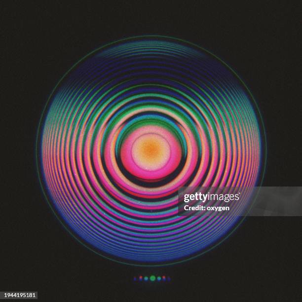 swirl spiral abstract red green motion speed blured shape hypnosis vintage retro spiritual on black background. retro music vinyl poster, cover magazine - album cover stock pictures, royalty-free photos & images