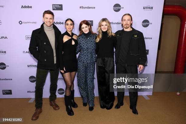 Tommy Dewey, Melissa Barrera, Kayla Foster, Meghann Fahy, and Edmund Donovan attend the "Your Monster" Premiere during the 2024 Sundance Film...