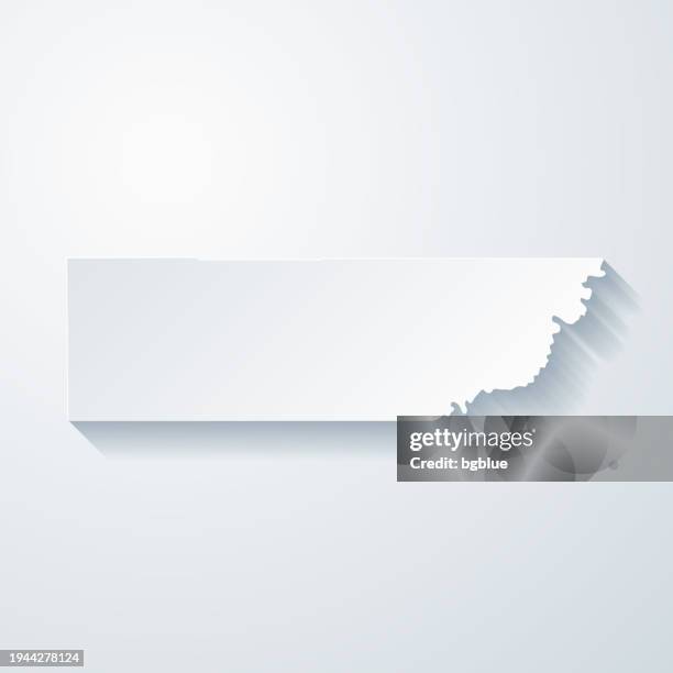 kane county, utah. map with paper cut effect on blank background - kanab utah stock illustrations