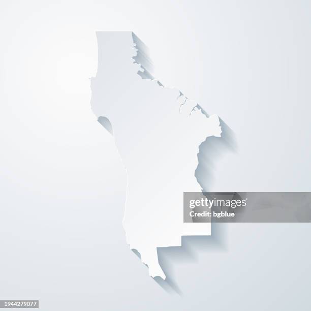 san mateo county, california. map with paper cut effect on blank background - san mateo county 幅插畫檔、美工圖案、卡通及圖標