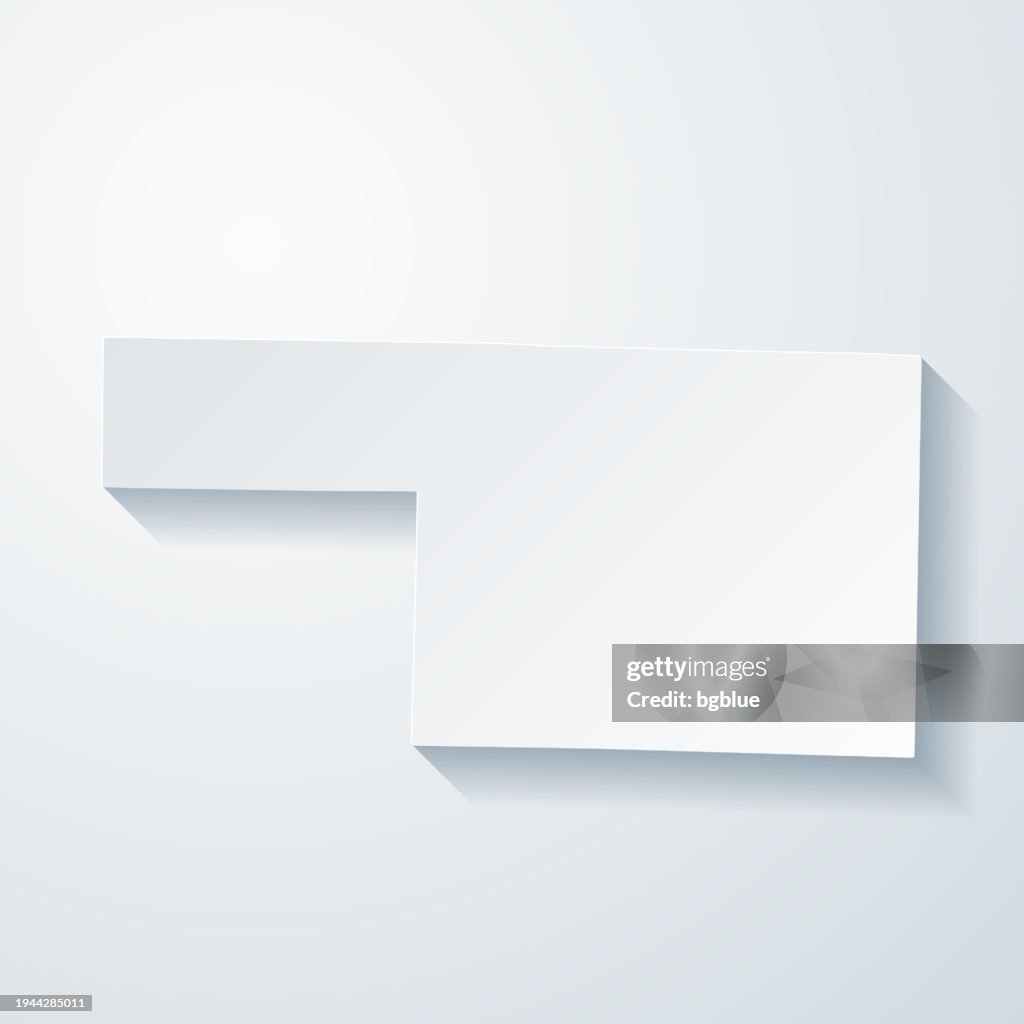Christian County, Missouri. Map with paper cut effect on blank background