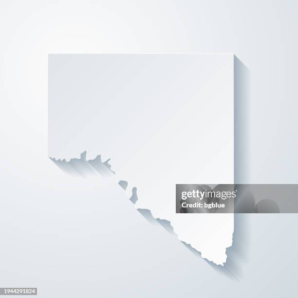 val verde county, texas. map with paper cut effect on blank background - del rio stock illustrations