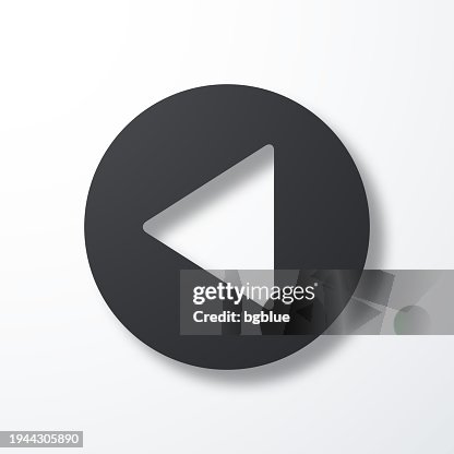 Previous button. Icon with shadow on white background Previous button. Icon with shadow on white background