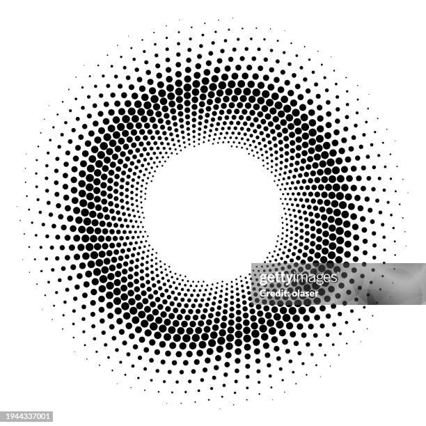 spiralförmiges muster von punkten, die eine donut-form bilden - verdreht stock-grafiken, -clipart, -cartoons und -symbole