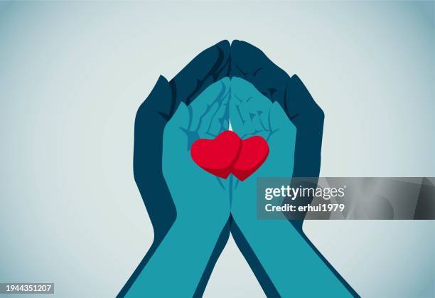 love - emotion - two hands touching stock illustrations