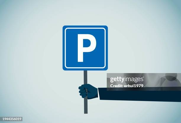 parking lot - parking sign stock illustrations