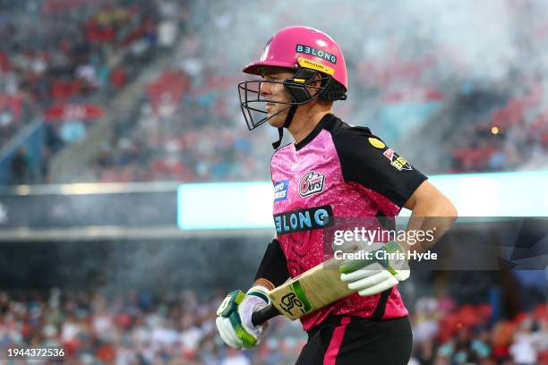 Daniel Hughes of the Sixers runs out for the Qualifier BBL Finals match between Brisbane Heat and Sydney Sixers at Heritage Bank Stadium, on January...