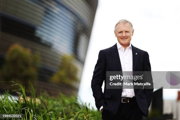 New Wallabies Head Coach Joe Schmidt poses during a Rugby Australia media opportunity at Allianz Stadium on January 19, 2024 in Sydney, Australia.