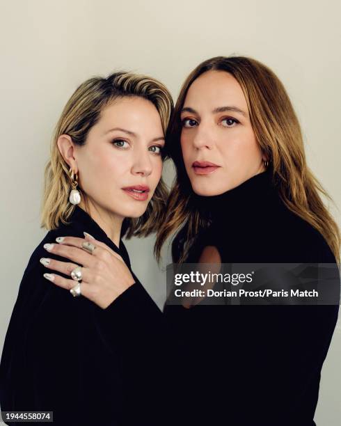 Actor Magalie Lepine-Blondeau and film director Monia Chokri are photographed for Paris Match on October 17, 2023 in Paris, France.