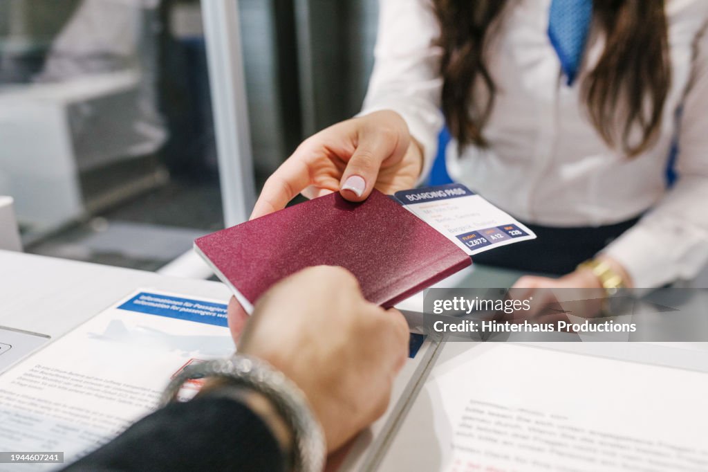 A Man Checks In For His Flight